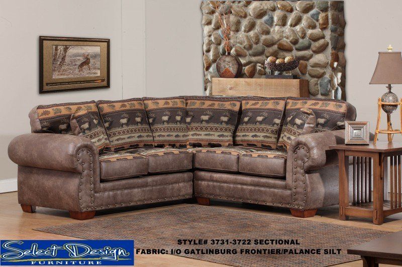 Sw Sectional | Lodge Furniture, Lodge Style Living Room, Country Cabin For Rustic Brown Sectional Corner Desks (View 8 of 15)