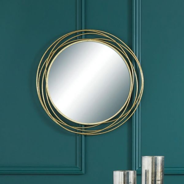 Swirls Wire Gold Wall Mirror | Zurleys Pertaining To Gold Led Wall Mirrors (View 13 of 15)