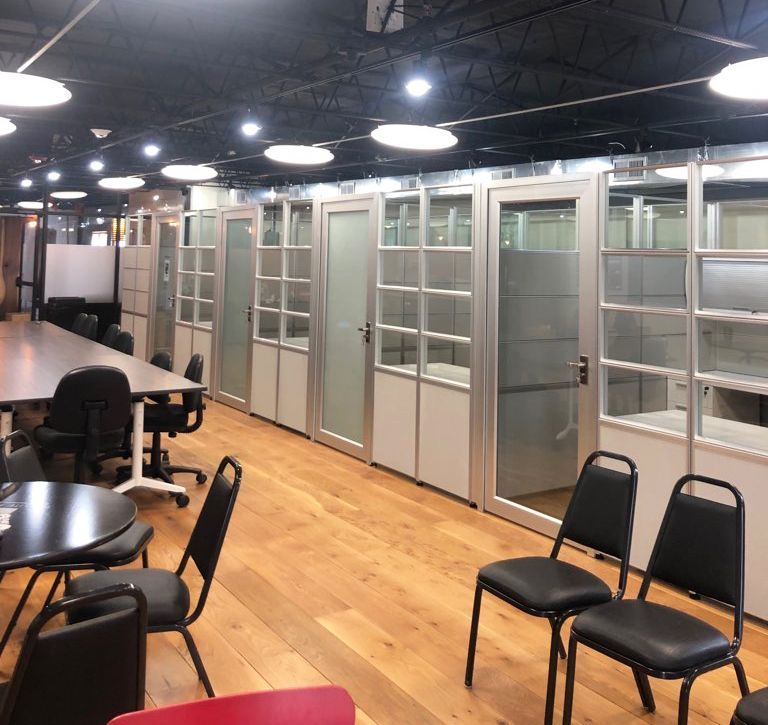 Take A Look At Our Completed Sunline Sliding Cubicles! In 2020 | Office Pertaining To Aluminum And Frosted Glass Desks (View 15 of 15)