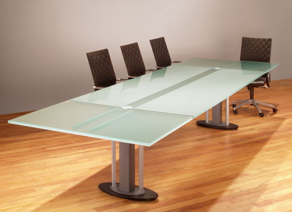 Tangent Glass Conference Table | Stoneline Designs Pertaining To Large Frosted Glass Aluminum Desks (Photo 12 of 15)