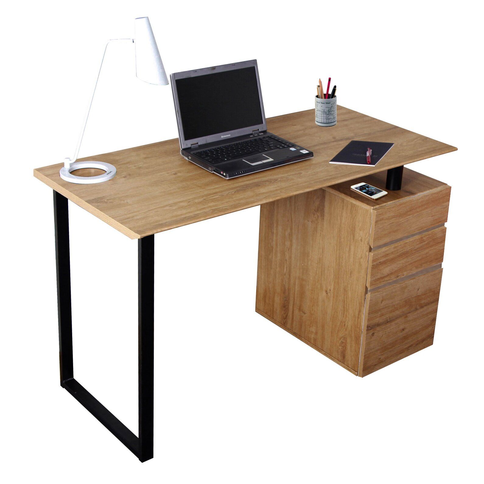 Techni Mobili Computer Desk With Storage And File Cabinet & Reviews With Regard To Computer Desks With Filing Cabinet (View 9 of 15)
