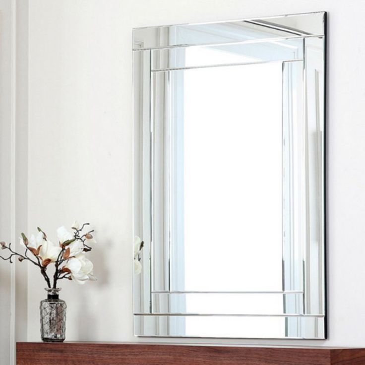 Tekema Rectangle Frameless Wall Mirror – 42w X 30h In (View 9 of 15)