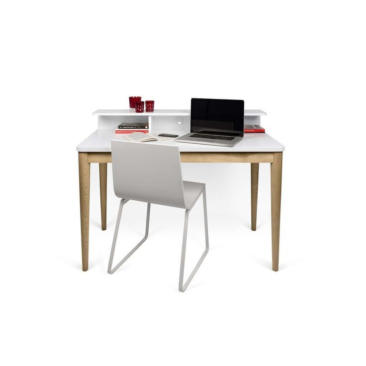 Tema Xira Desk (white & Oak) | White Desks, Desk, Writing Desk Design Pertaining To White Oak Wood Writing Desks (View 3 of 15)