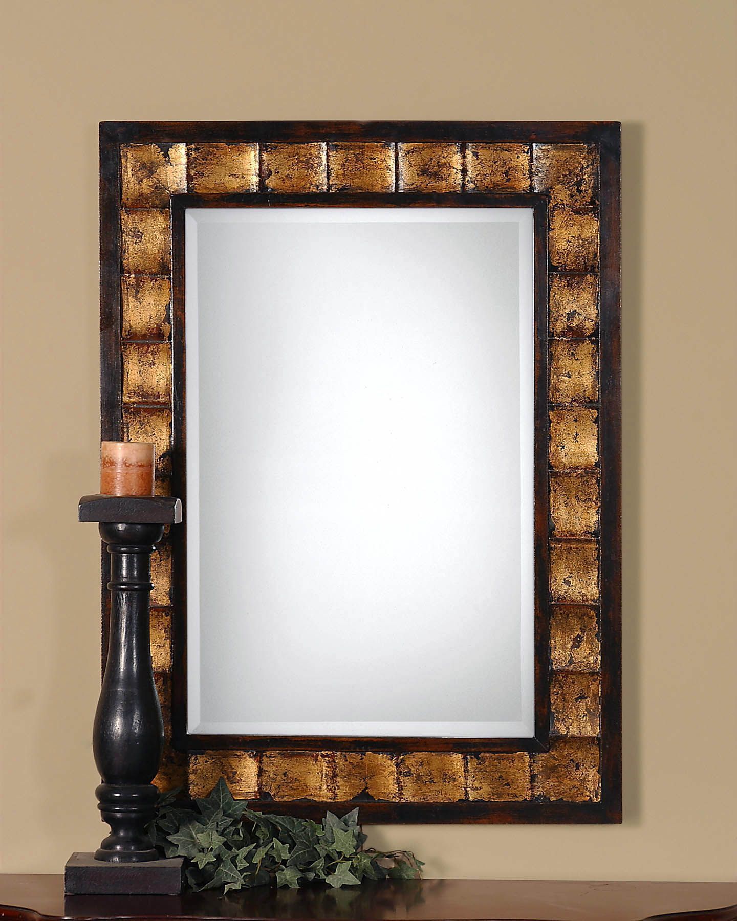 This Decorative Mirror Features A Frame Finished In Distressed Mahogany Inside Mahogany Accent Wall Mirrors (View 3 of 15)