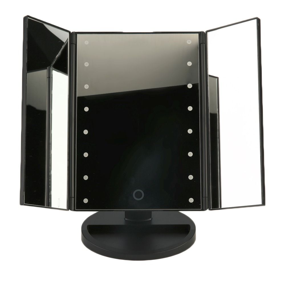 Three Folding Makeup Mirror Led Light Lamp Luminous Vanity Mirror Within Led Lighted Makeup Mirrors (View 11 of 15)