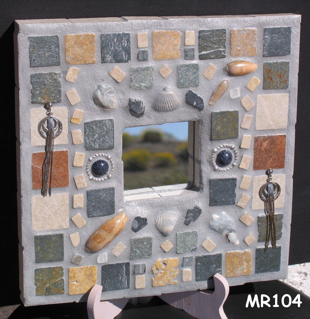 Tile, Shell , Stone Handmade Mosaic Wall Mirror | Mirror Mea… | Flickr With Shell Mosaic Wall Mirrors (View 9 of 15)