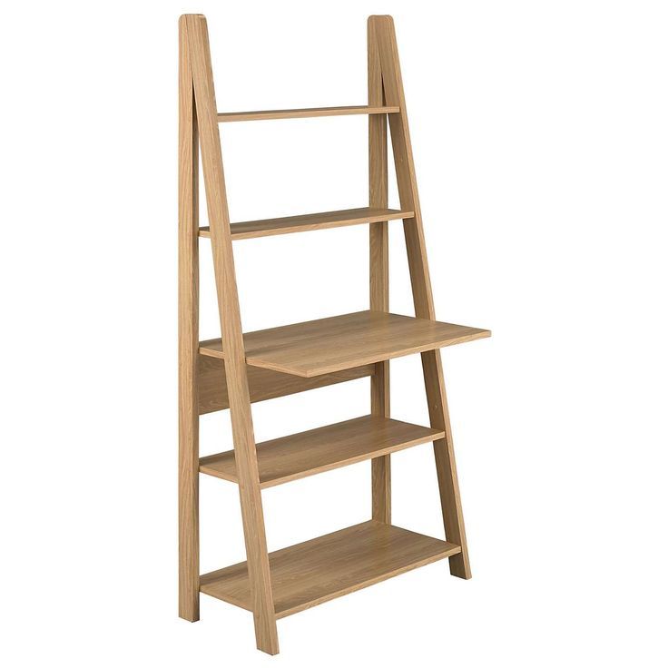 Tiva Black Ladder Desk | Oak Ladder Desk, Ladder Desk, Furniture With 2 Shelf Black Ladder Desks (View 15 of 15)