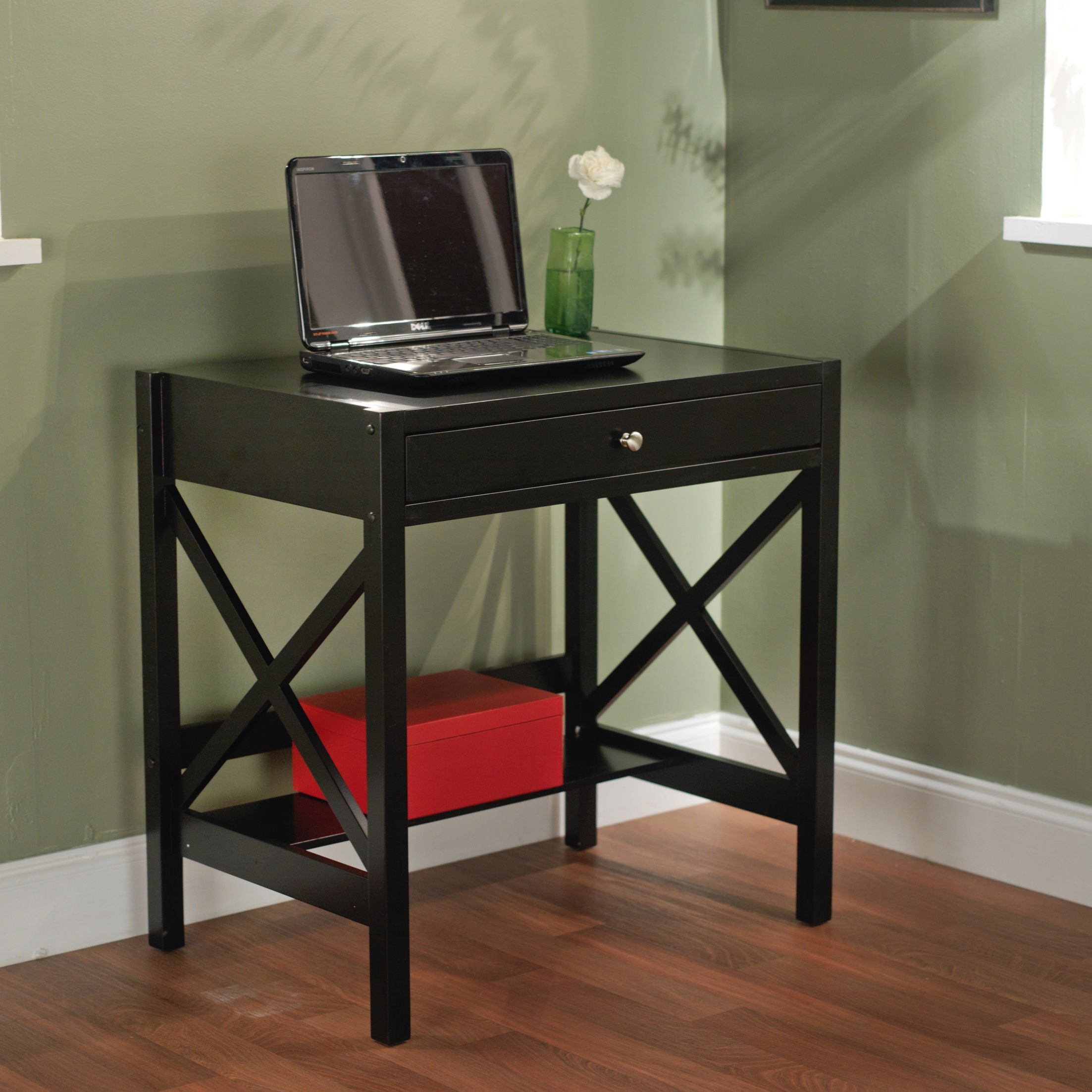Tms X Leg 1 Drawer Writing Desk | Home Office Furniture, Writing Desk Throughout Dark Tobacco Writing Desks (Photo 4 of 15)