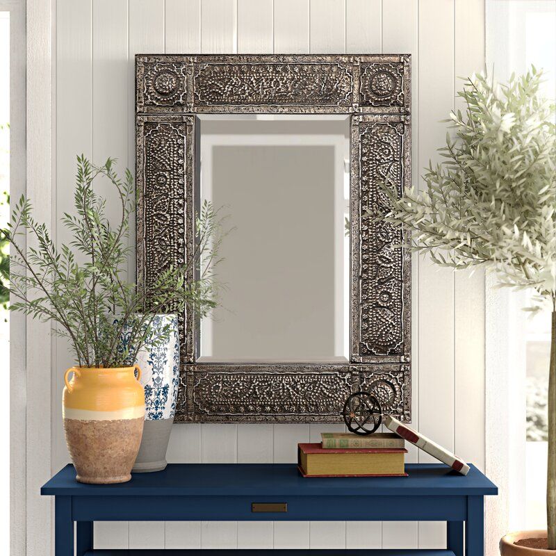Traditional Beveled Distressed Accent Mirror & Reviews | Birch Lane Pertaining To Hilde Traditional Beveled Bathroom Mirrors (View 1 of 15)