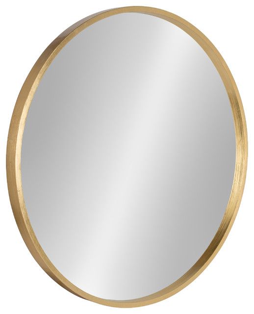 Travis Round Wood Accent Wall Mirror – Contemporary – Bathroom Mirrors With Matthias Round Accent Mirrors (View 3 of 15)