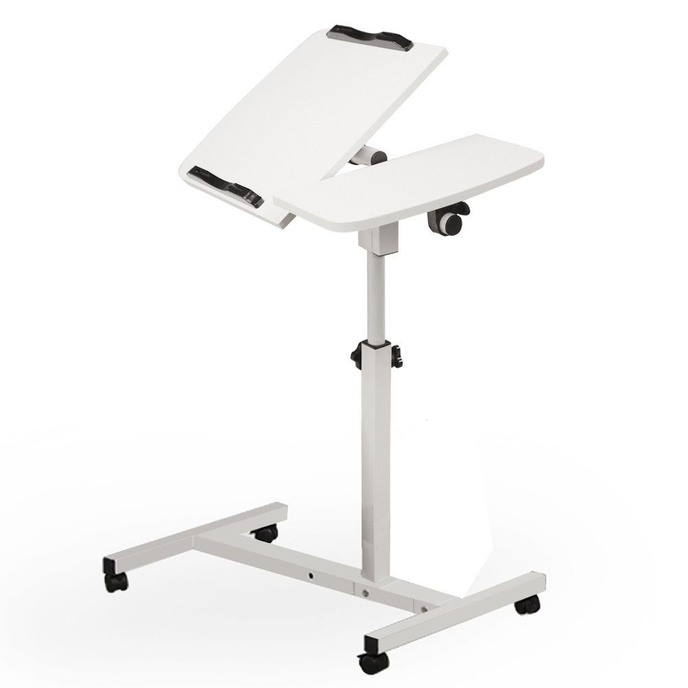Turnlift Sit Stand Mobile Laptop Desk Cart With Side Table – Walmart With Sit Stand Mobile Desks (Photo 4 of 15)