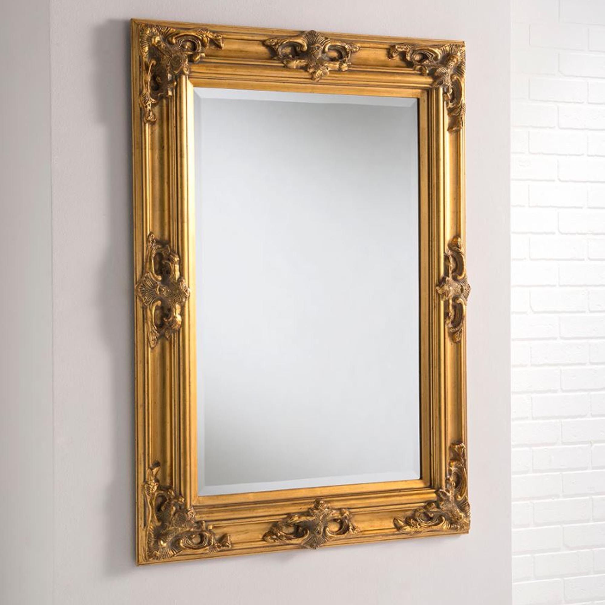 Tuscany Antique French Style Gold Wall Mirror | Homesdirect365 Inside Antiqued Glass Wall Mirrors (Photo 1 of 15)