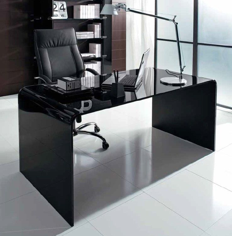 Unico Italia Golden Desk | Glass | Office Furniture – Ultra Modern In Black Finish Modern Office Desks (View 6 of 15)