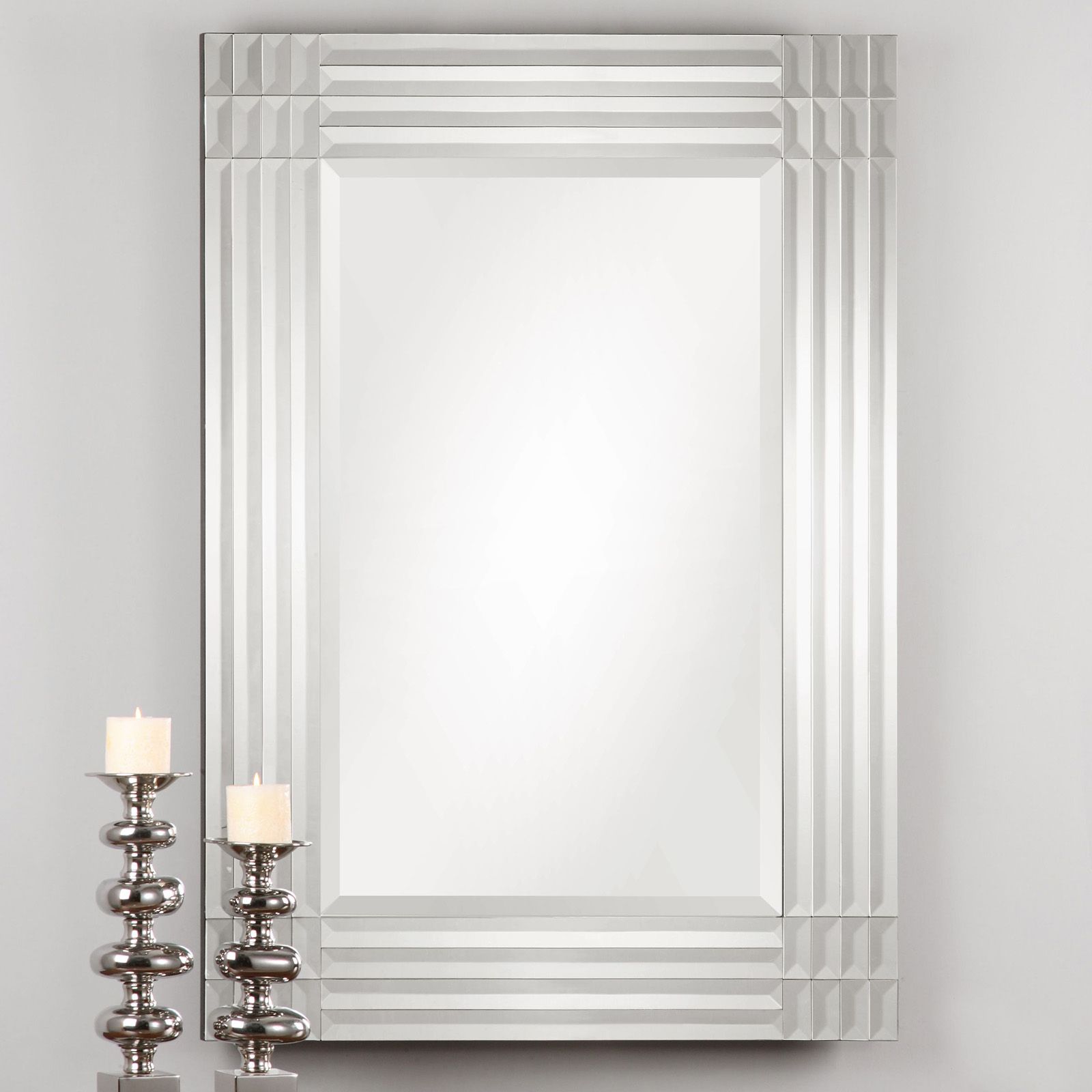 Uttermost Amelina Beveled Frameless Mirror – 35w X 47h In. – Wall In Tetbury Frameless Tri Bevel Wall Mirrors (Photo 13 of 15)