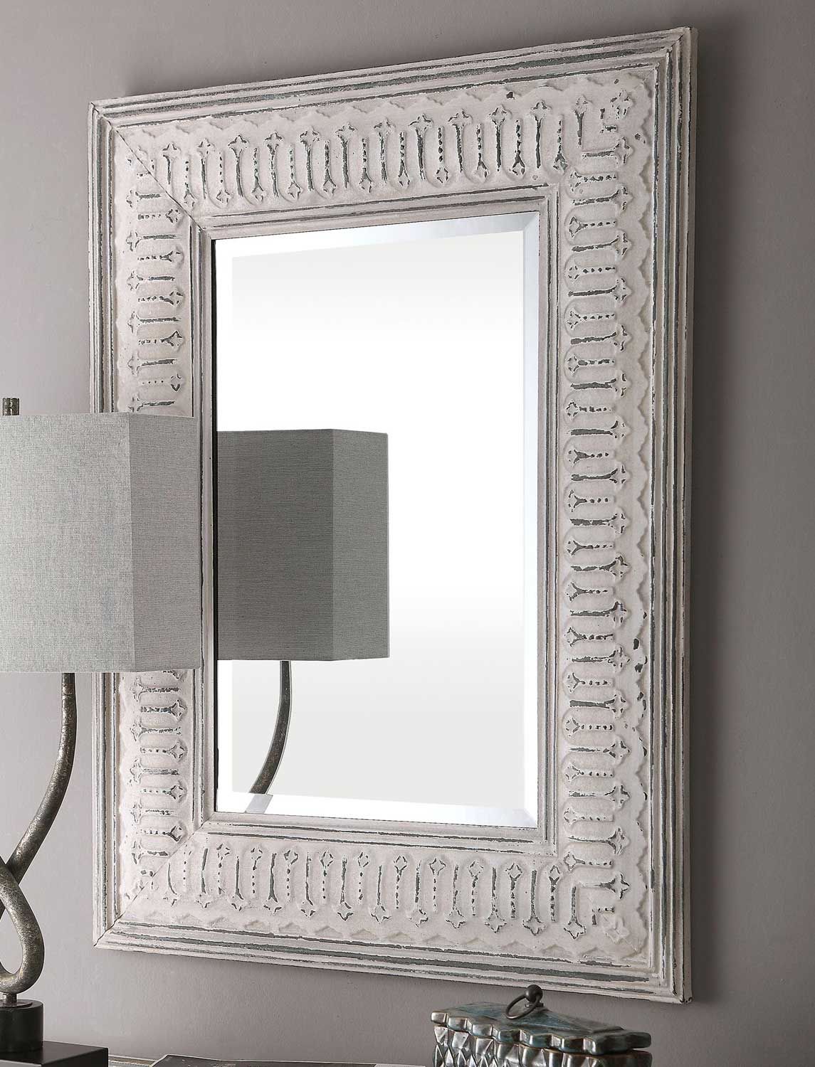 Uttermost Argenton Rectangle Mirror – Aged Gray Uttermost 09455 At Within Glen View Beaded Oval Traditional Accent Mirrors (View 7 of 15)