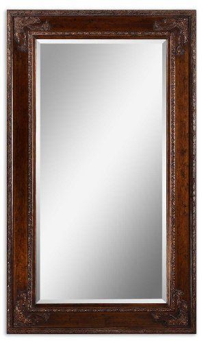 Uttermost Edeva Heavily Distressed Multi Finish Wall / Le Https With Regard To Farmhouse Woodgrain And Leaf Accent Wall Mirrors (Photo 9 of 15)