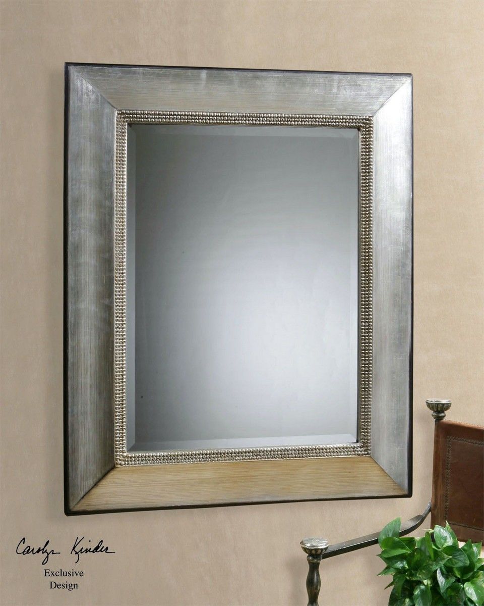 Uttermost Fresno Antique Silver Mirror Uttermost 11572 B At Homelement With Regard To Glen View Beaded Oval Traditional Accent Mirrors (Photo 3 of 15)