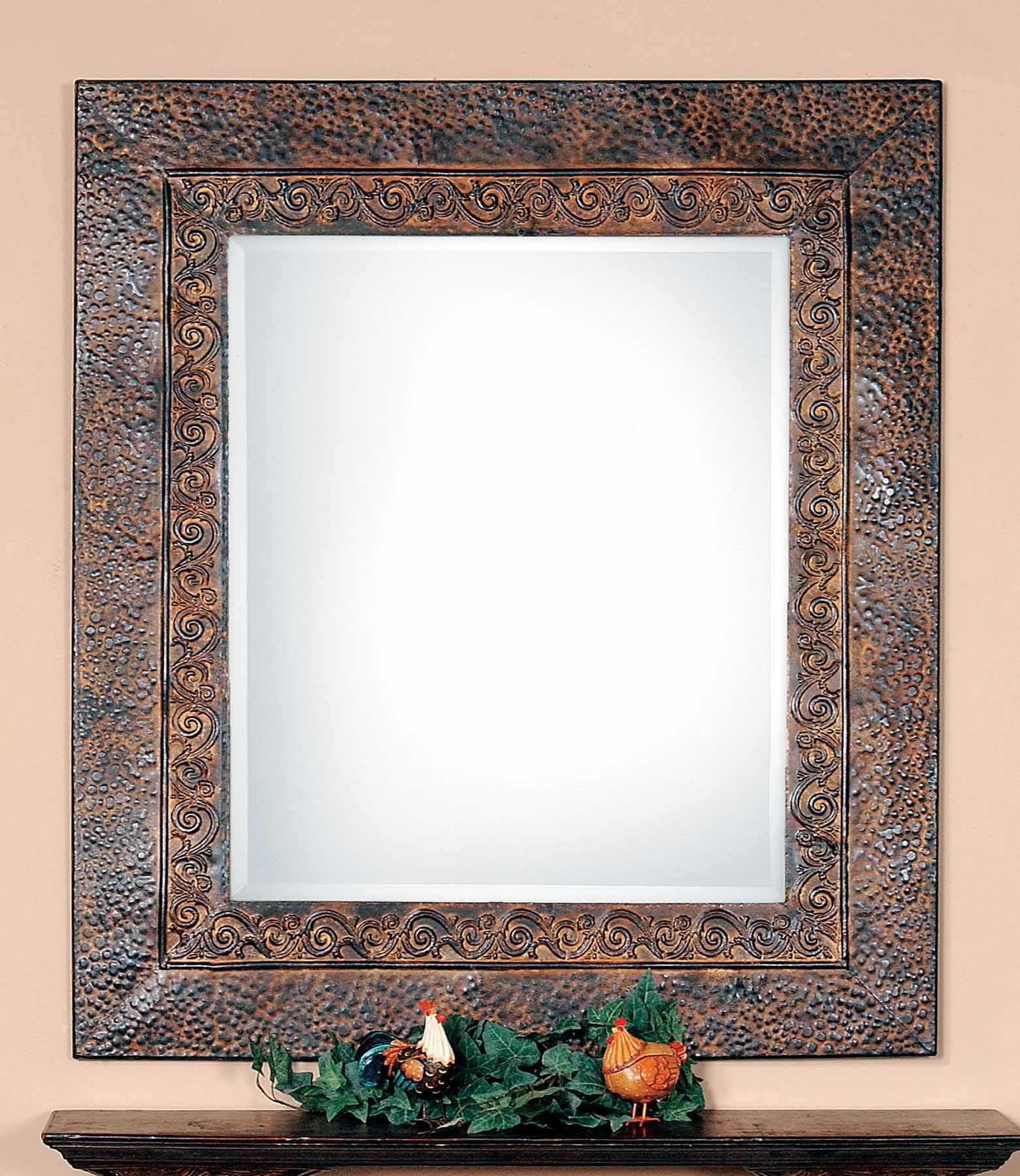 Uttermost Jackson 30 X 34 Rustic Metal Wall Mirror | Ut11182b Within Brass Iron Framed Wall Mirrors (View 4 of 15)