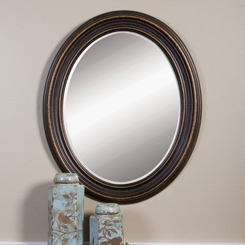 Uttermost Ovesca Dark Oil Rubbed Bronze Oval Mirror 14610 | Bellacor Pertaining To Ceiling Hung Oiled Bronze Oval Mirrors (View 9 of 15)