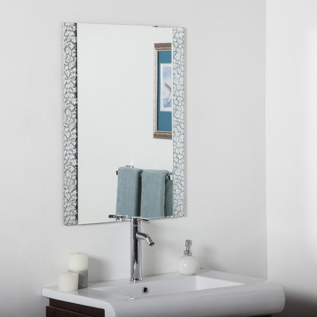 Vanity Bathroom Mirror – Contemporary – Bathroom Mirrors  Overstock Regarding Modern & Contemporary Beveled Overmantel Mirrors (View 3 of 15)