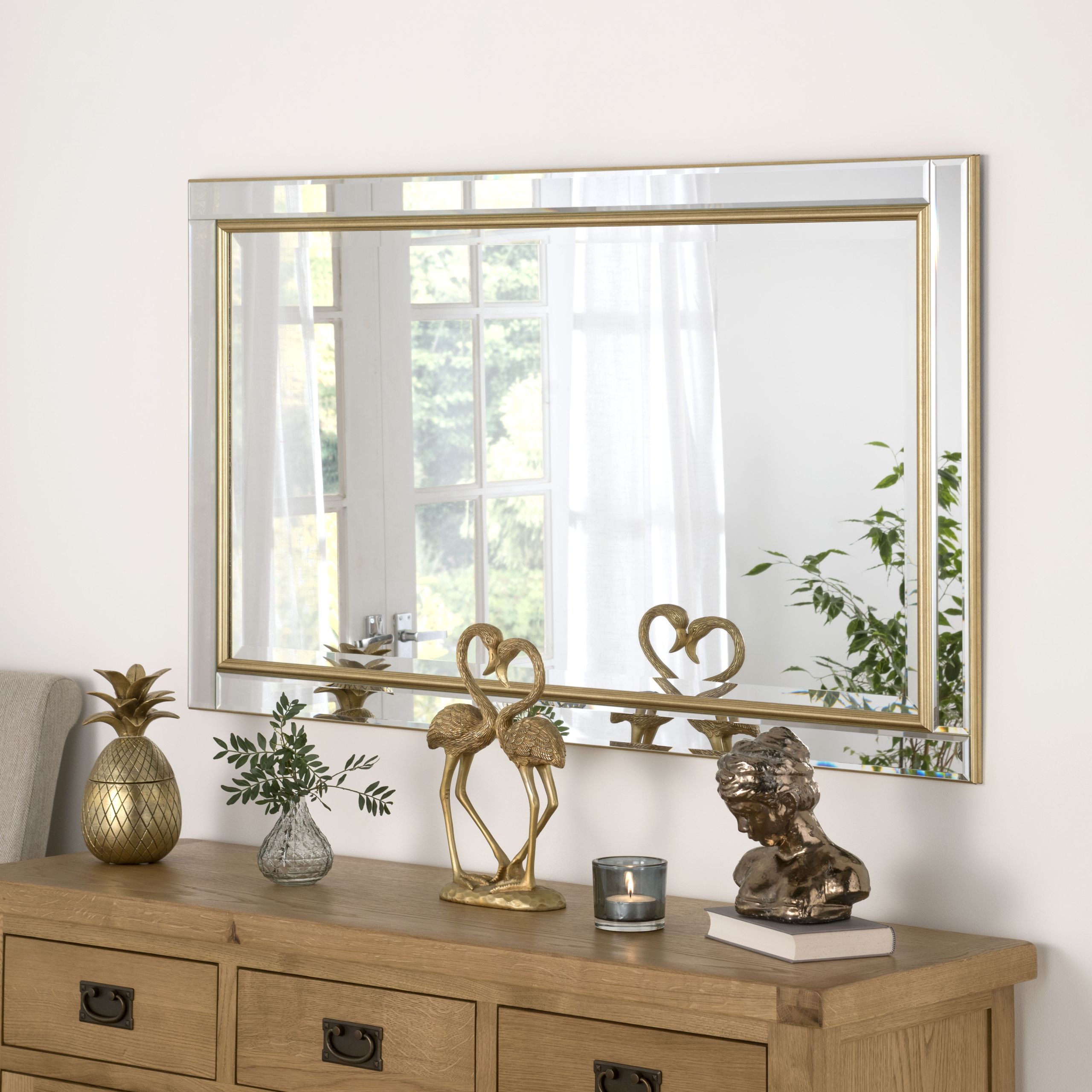Venetian All Gold – Contemporary Rectangular Mirror Range Of Sizes All Throughout Modern & Contemporary Beveled Overmantel Mirrors (View 7 of 15)