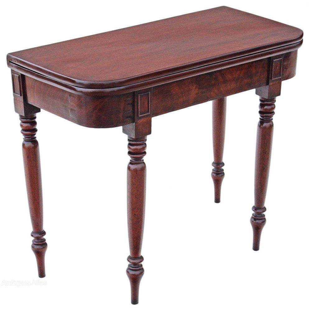 Victorian Folding Flame Mahogany Tea Card Table – Antiques Atlas With Antique Foldout Console Tables (View 9 of 15)