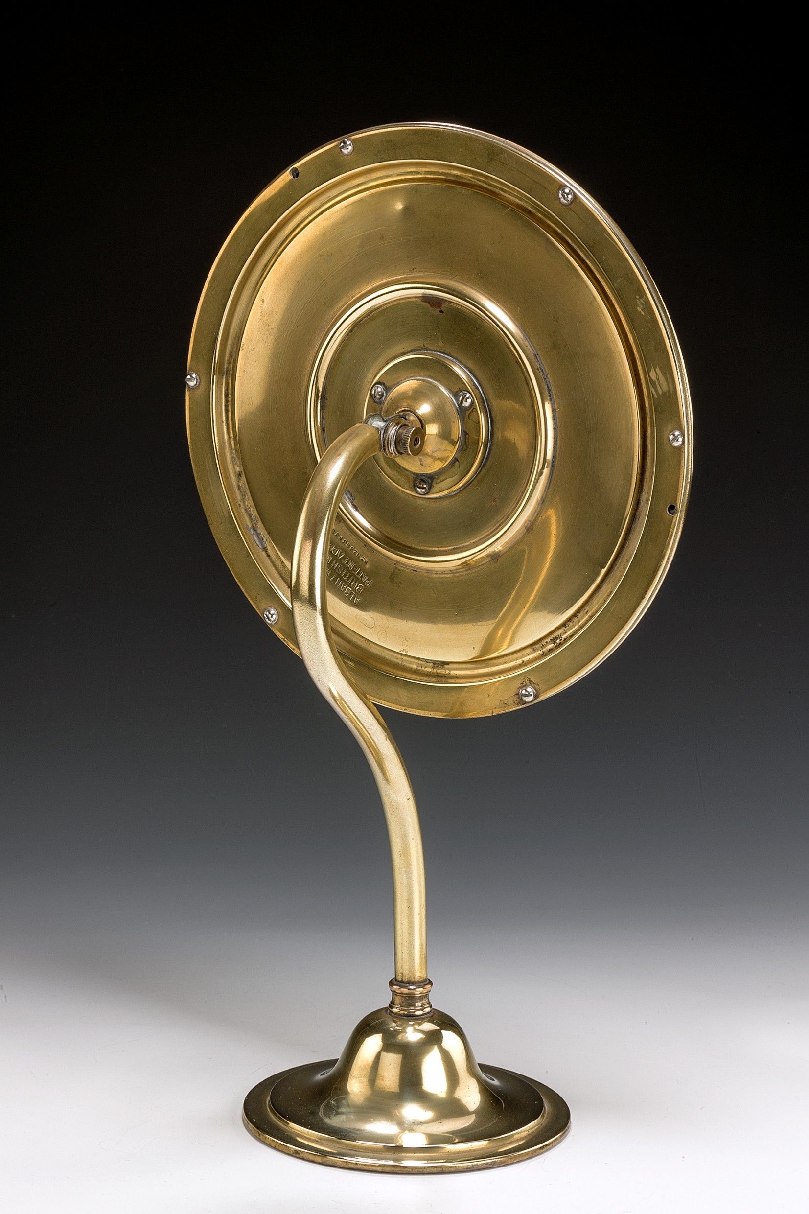 Vintage Circular Brass Adjustable Shaving Mirror Within Antique Brass Standing Mirrors (Photo 15 of 15)