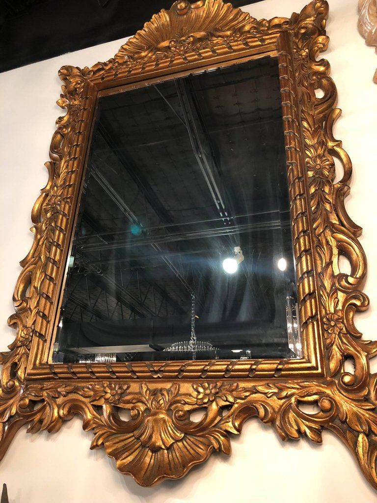 Vintage French Ornate Gold Wall Mirror Hollywood Regency | Florida Regency Throughout Dandre Wall Mirrors (Photo 12 of 15)