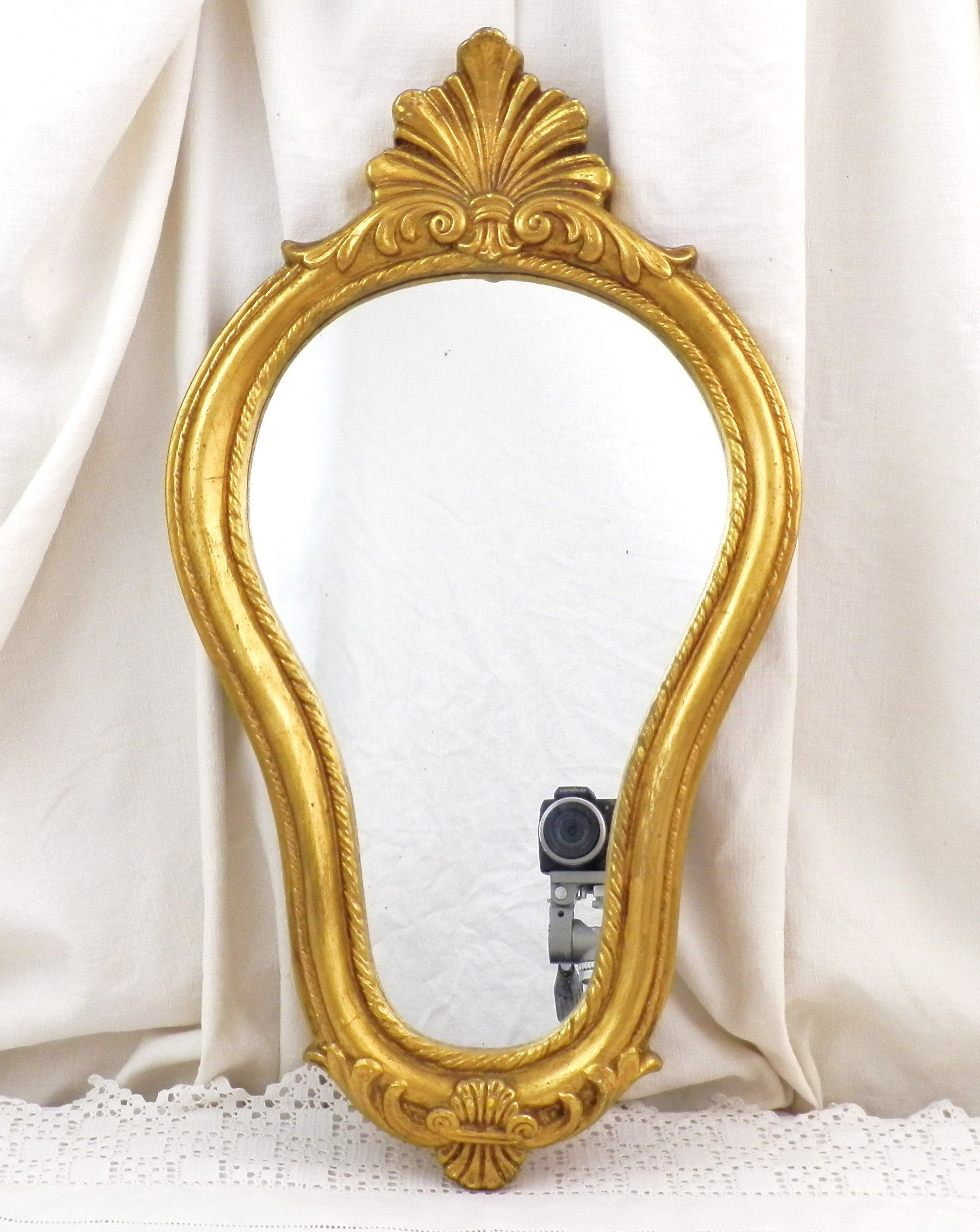Vintage French Ornate Rocco Baroque Style Gilt Resin Framed Wall Mirror Throughout Karn Vertical Round Resin Wall Mirrors (View 10 of 15)