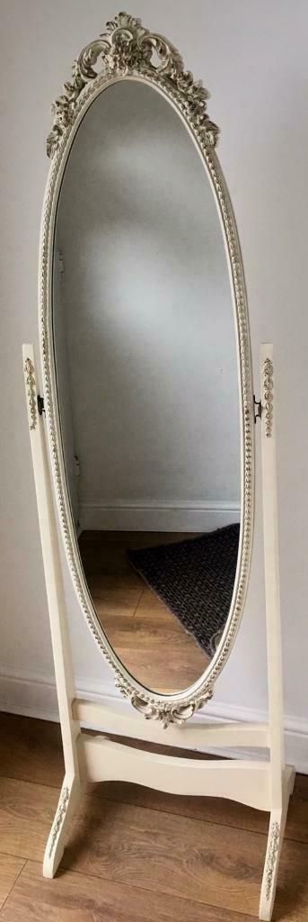 Vintage French Style Free Standing Full Length Mirror | In Pitsea Pertaining To Antique Iron Standing Mirrors (View 10 of 15)