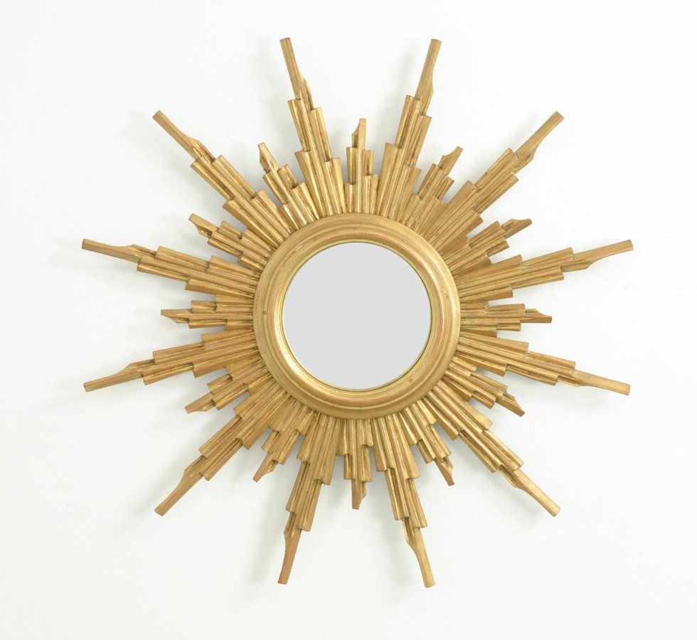 Vintage Gilt Wooden Sunburst Mirror For Sale At Pamono Intended For Perillo Burst Wood Accent Mirrors (View 5 of 15)