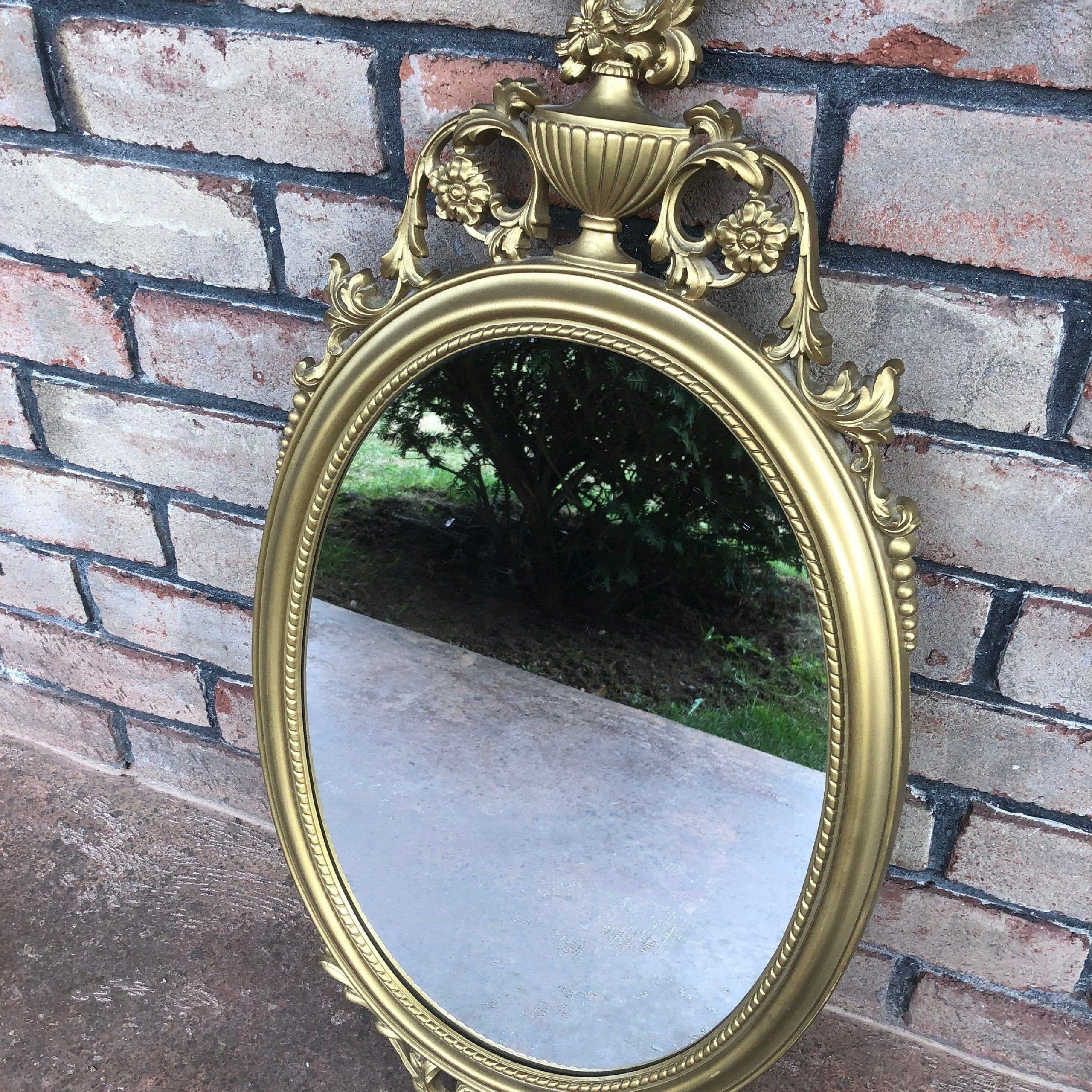 Vintage Gold Dart Mirror Oval Mirror Ornate Mirror In 2020 | Gold Intended For Gold Decorative Wall Mirrors (Photo 1 of 15)