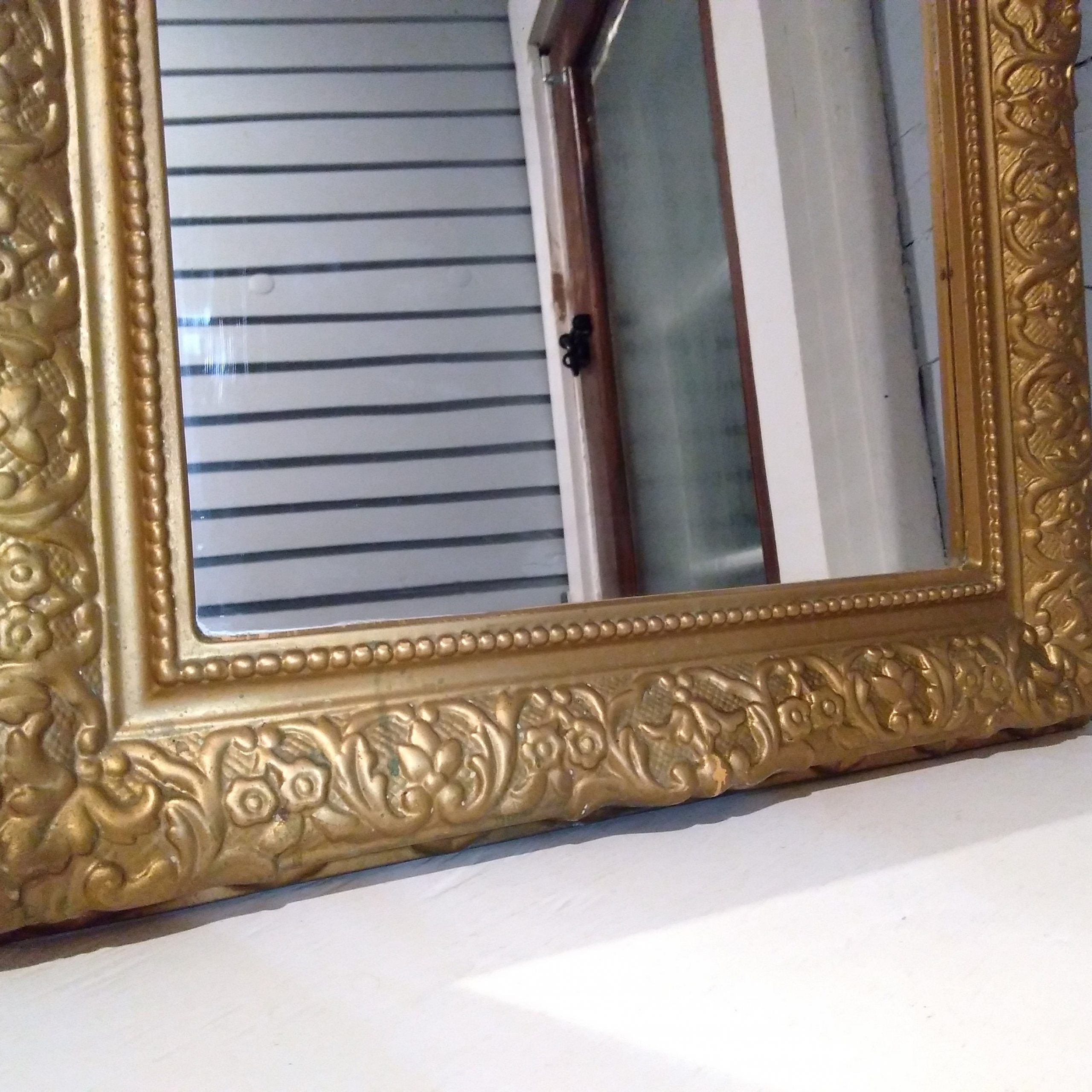 Vintage Large Mirror Wall Mirror Accent Mirror Rectangle Gold Bathroom Regarding Lugo Rectangle Accent Mirrors (Photo 9 of 15)