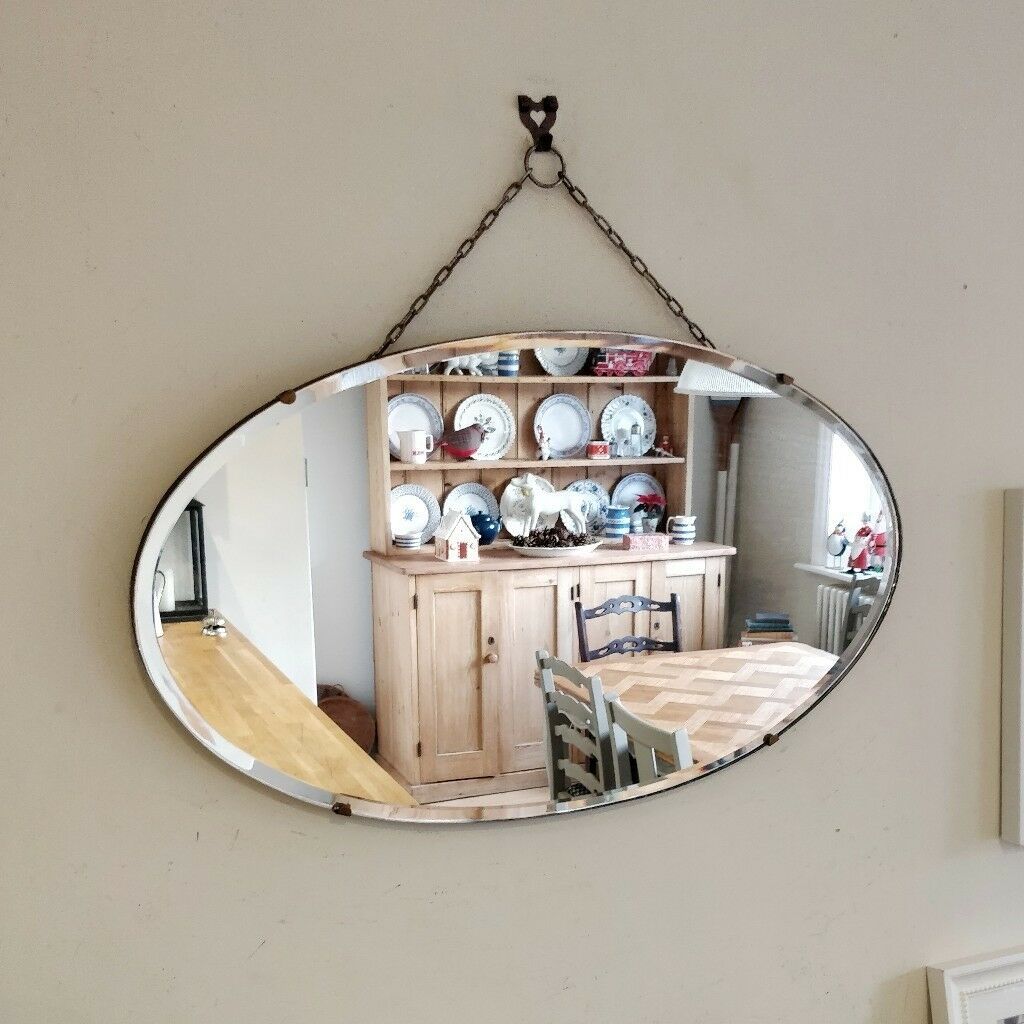 Vintage Mirror. Hanging Mirror. Mirror On Chain. Antique Mirror (View 6 of 15)