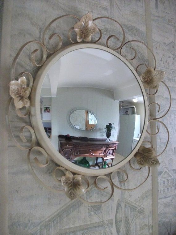 Vintage Wrought Iron Mirror In Antique Iron Round Wall Mirrors (Photo 3 of 15)