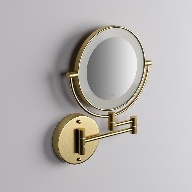 Vogue Backlit Wall Mount Cosmetic Mirror Brushed Gold | Collections With Brushed Gold Wall Mirrors (View 4 of 15)