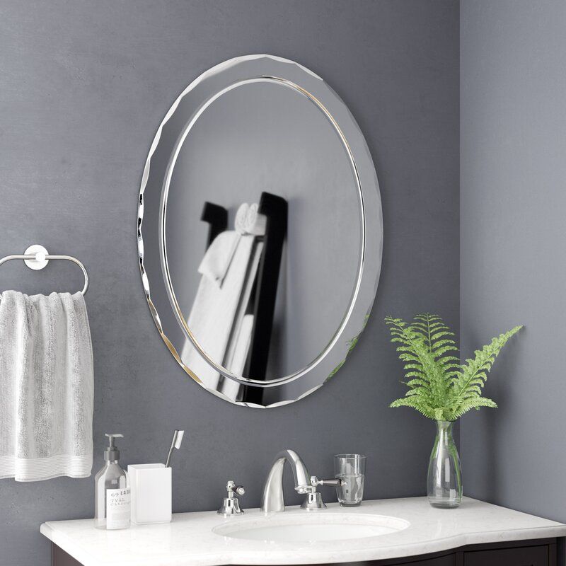 Wade Logan® Modern & Contemporary Beveled Frameless Wall Mirror Pertaining To Traditional Frameless Diamond Wall Mirrors (View 4 of 15)