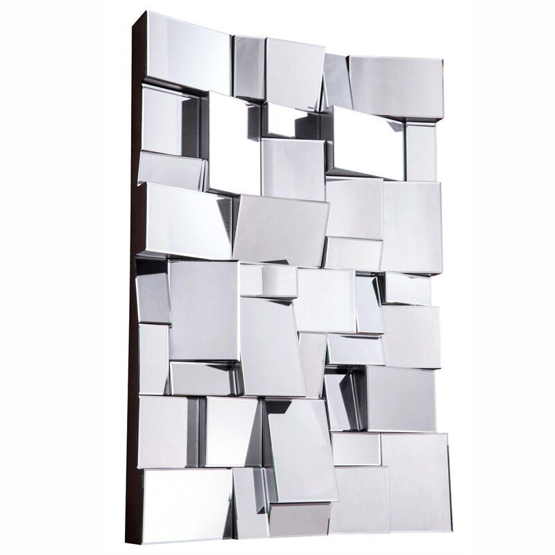 Wade Logan® Pennsburg Rectangle Modern And Contemporary Beveled Accent Within Hussain Tile Accent Wall Mirrors (Photo 6 of 15)