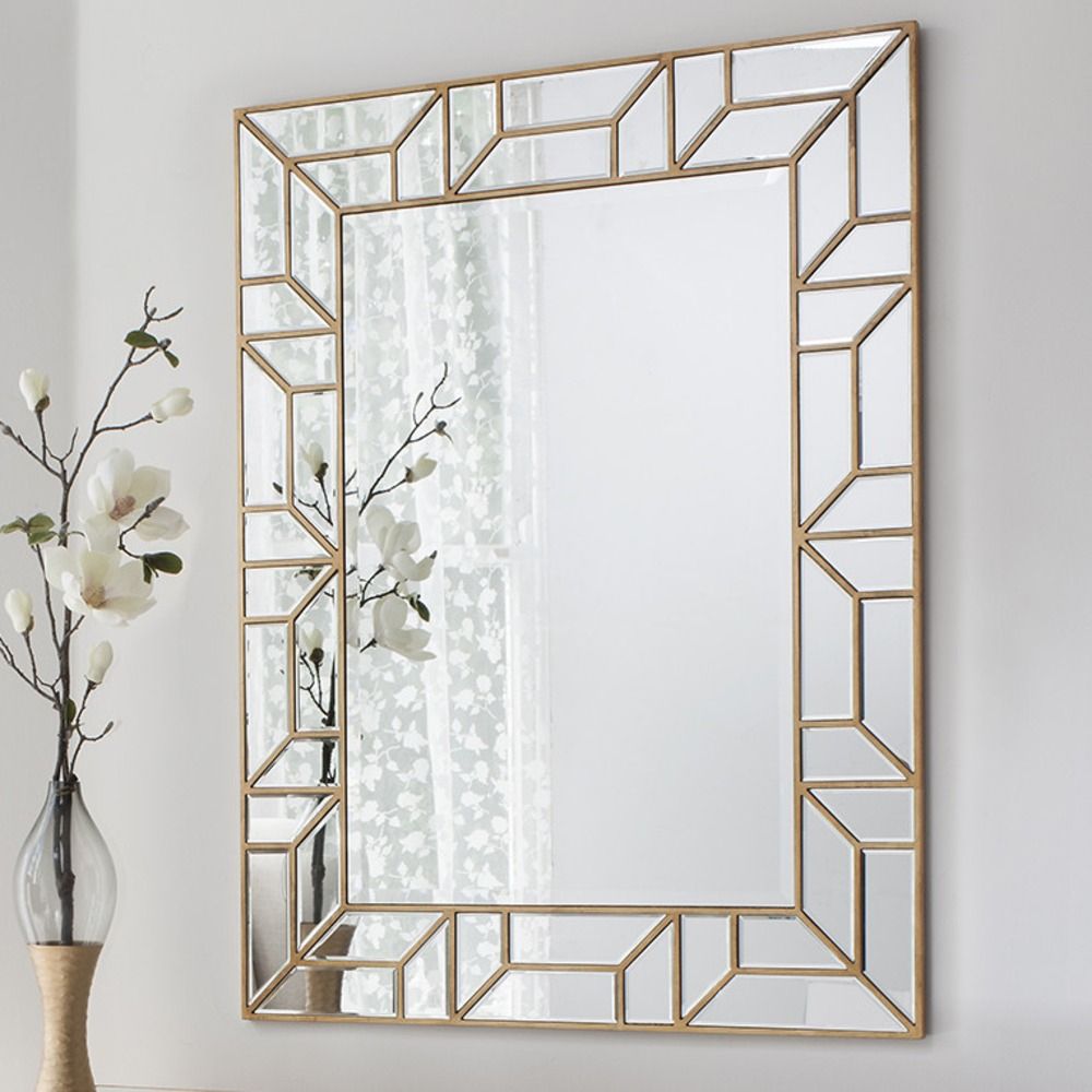 Wall Mirror: Verbier Rectangle Gold Finish | Select Mirrors Intended For Natural Iron Rectangular Wall Mirrors (View 4 of 15)