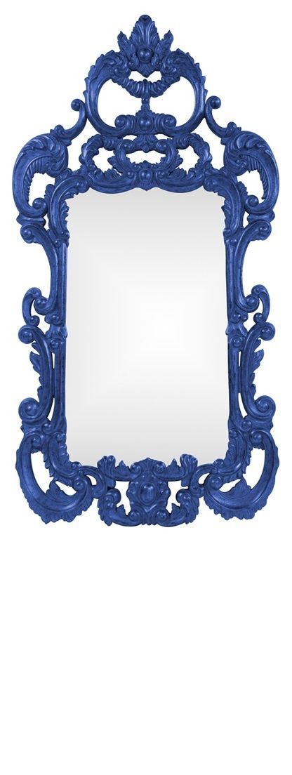 Wall Mirrors, Grand 72" Tall Baroque Mirrors, Royal Blue High Gloss Pertaining To Royal Blue Wall Mirrors (Photo 11 of 15)