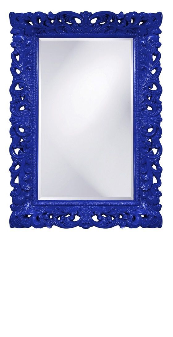 Wall Mirrors, Royal Blue High Gloss Lacquer Baroque Mirror, So Inside Royal Blue Wall Mirrors (View 8 of 15)