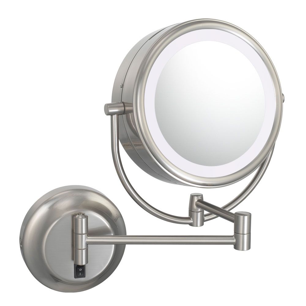 Wall Mounted Makeup Mirror – Double Sided In Wall Mirrors For Single Sided Polished Nickel Wall Mirrors (View 2 of 15)