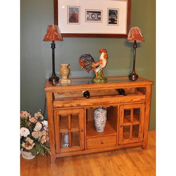 Whitaker Furniture Burnished Oak Server – Free Shipping Today Throughout Burnished Oak Desks (View 3 of 15)