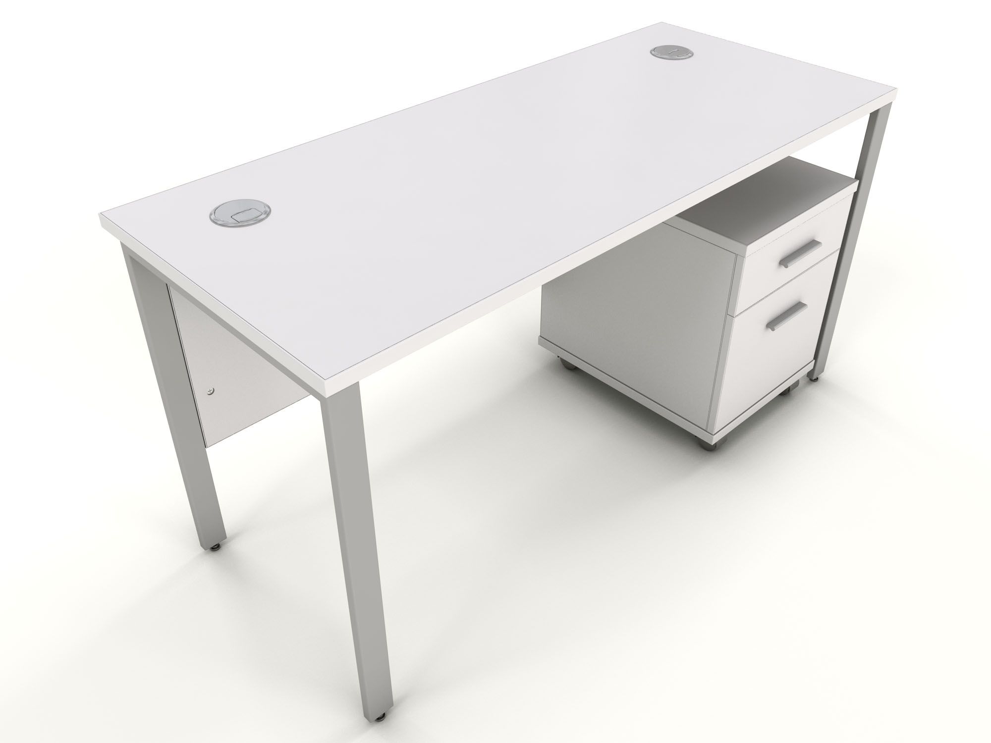 White Bench Desk | Icarus Office Furniture Intended For Glass White Wood And Walnut Metal Office Desks (Photo 13 of 15)