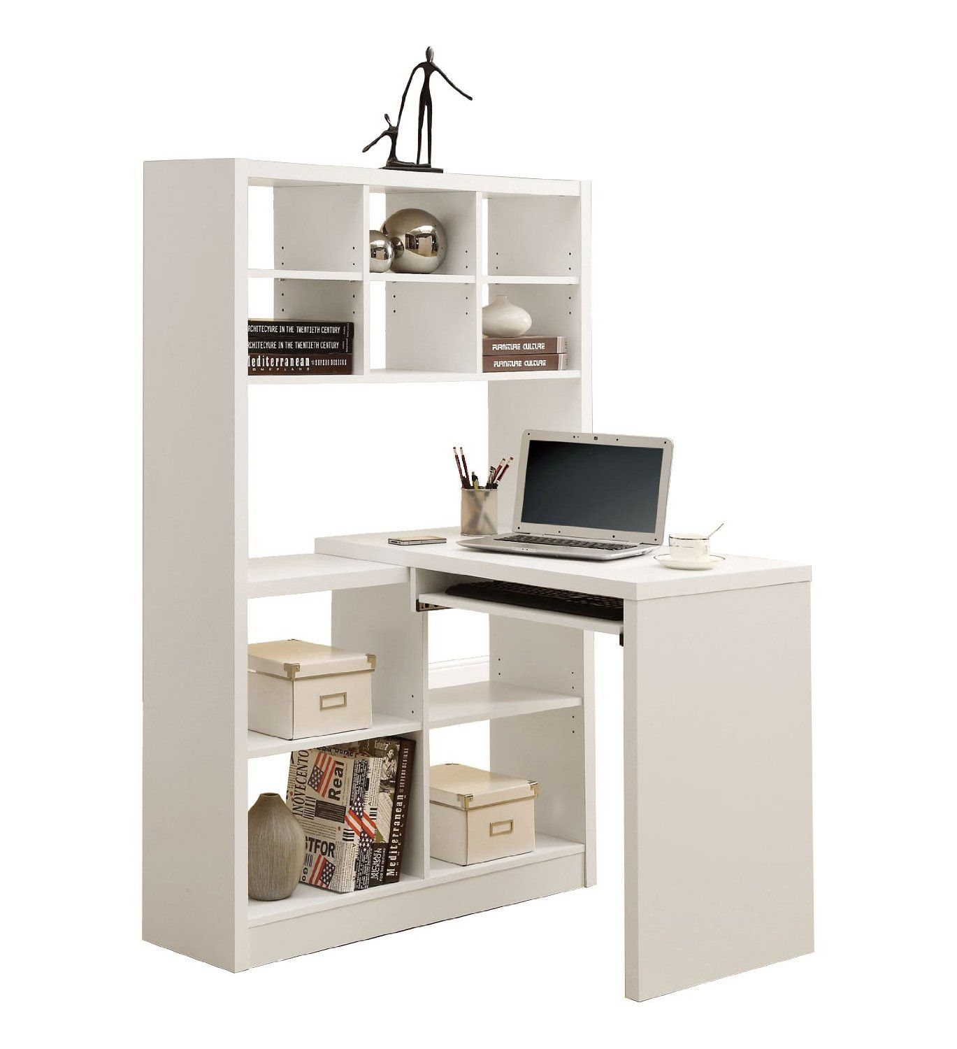 White Corner Desk: White Corner Desk With Hutch In White Traditional Desks Hutch With Light (View 7 of 15)