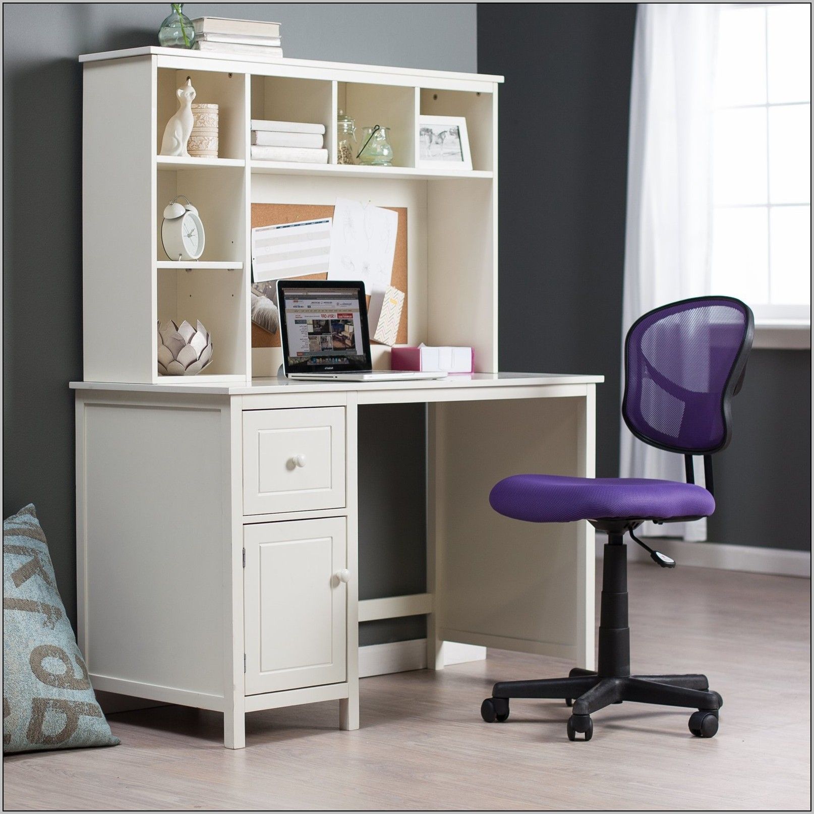 White Corner Study Desk With Hutch – Desk : Home Design Ideas # With White Finish Office Study Work Desks (View 12 of 15)