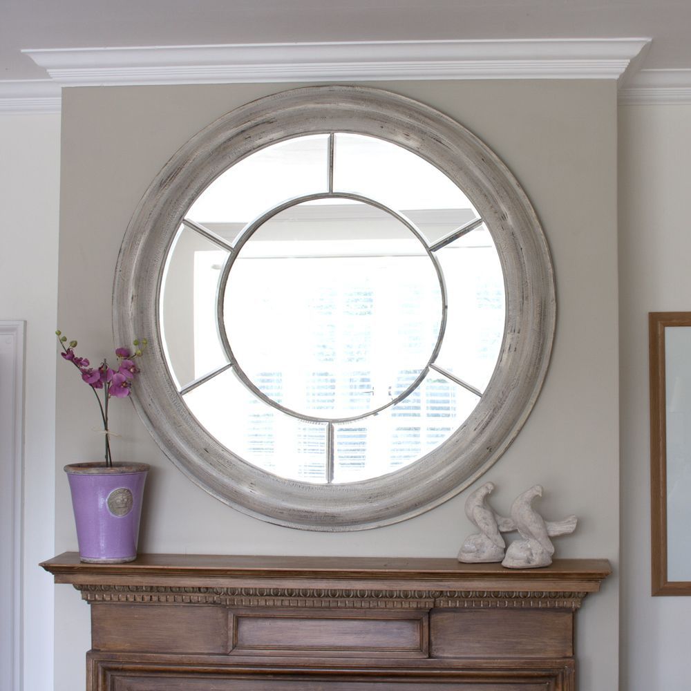 White Washed Round Mirror | Living Room Mirrors, Window Mirror With Regard To Stitch White Round Wall Mirrors (View 12 of 15)