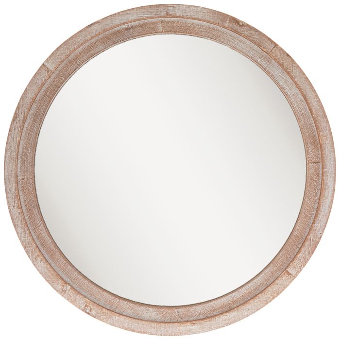 Whitewash Round Wood Wall Mirror – Large | Hobby Lobby | 1811660 In Intended For Stitch White Round Wall Mirrors (View 10 of 15)
