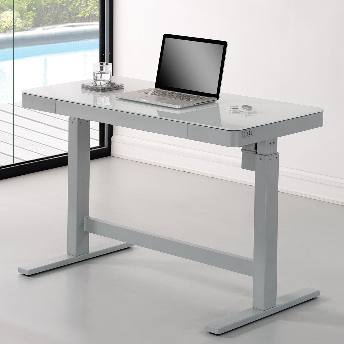 Wildon Home ® Adjustable Standing Desk & Reviews | Wayfair Within Cherry Adjustable Stand Up Desks (View 13 of 15)