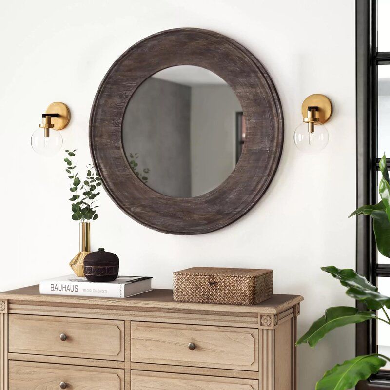 Willa Arlo Interiors Dhruv Farmhouse/country Wood Cottage Accent Mirror Intended For Yatendra Cottage/country Beveled Accent Mirrors (View 8 of 15)